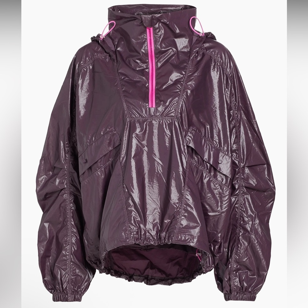 Free People FP Movement Spring Showers Solid Rain Jacket in Dark Purple - Picture 6 of 6